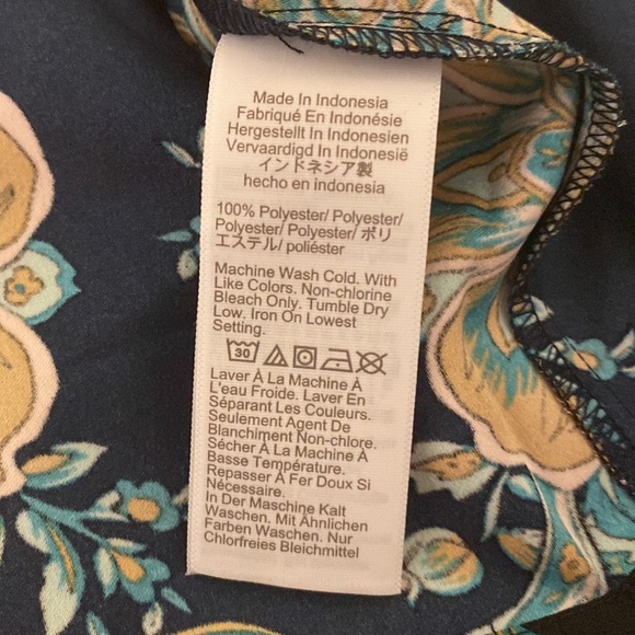 NWT J Crew Small Navy Blue Floral Ruffleneck Sleeveless Blouse - Picture 7 of 10